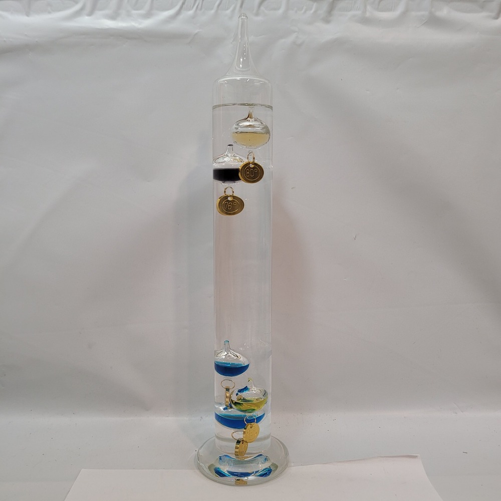 Acu Rite 11" Galileo Thermometer Home Decor Multi-Color Floating Spheres Glass